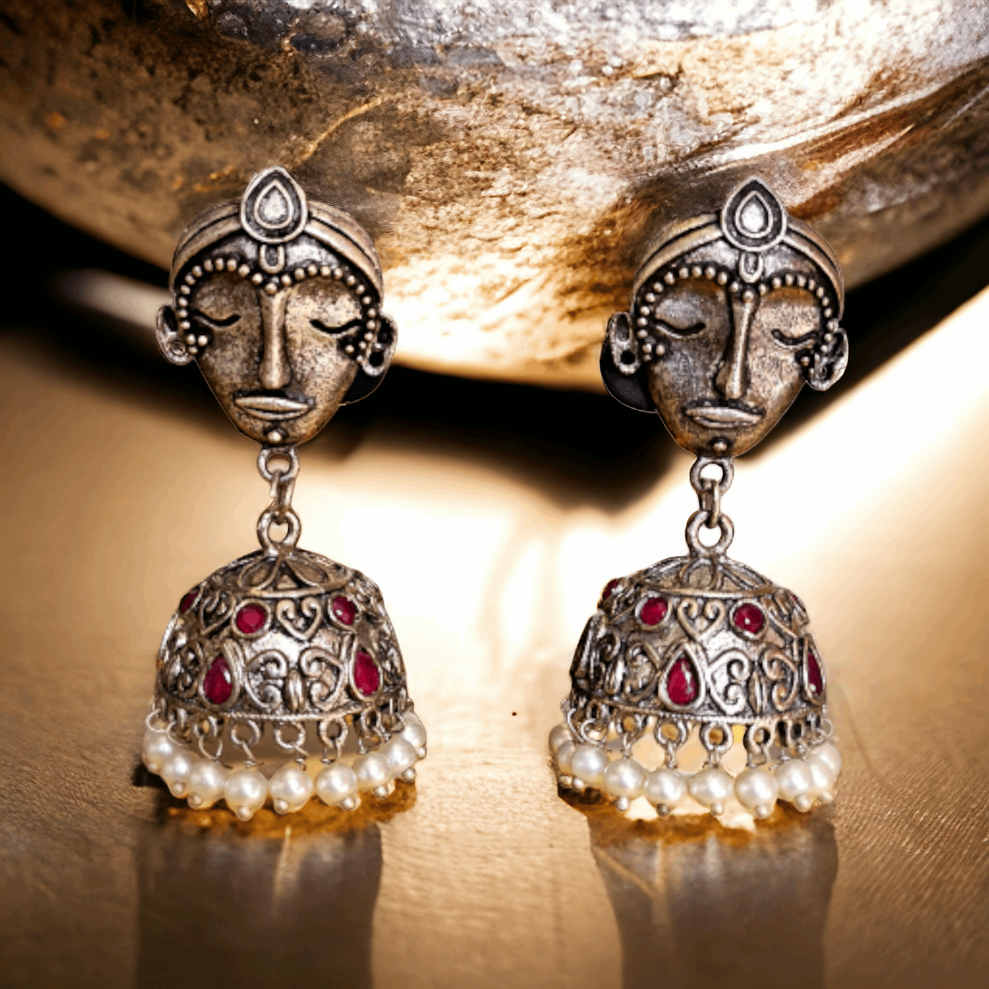 Buddha's Jhumka Earrings - Honey Hoop