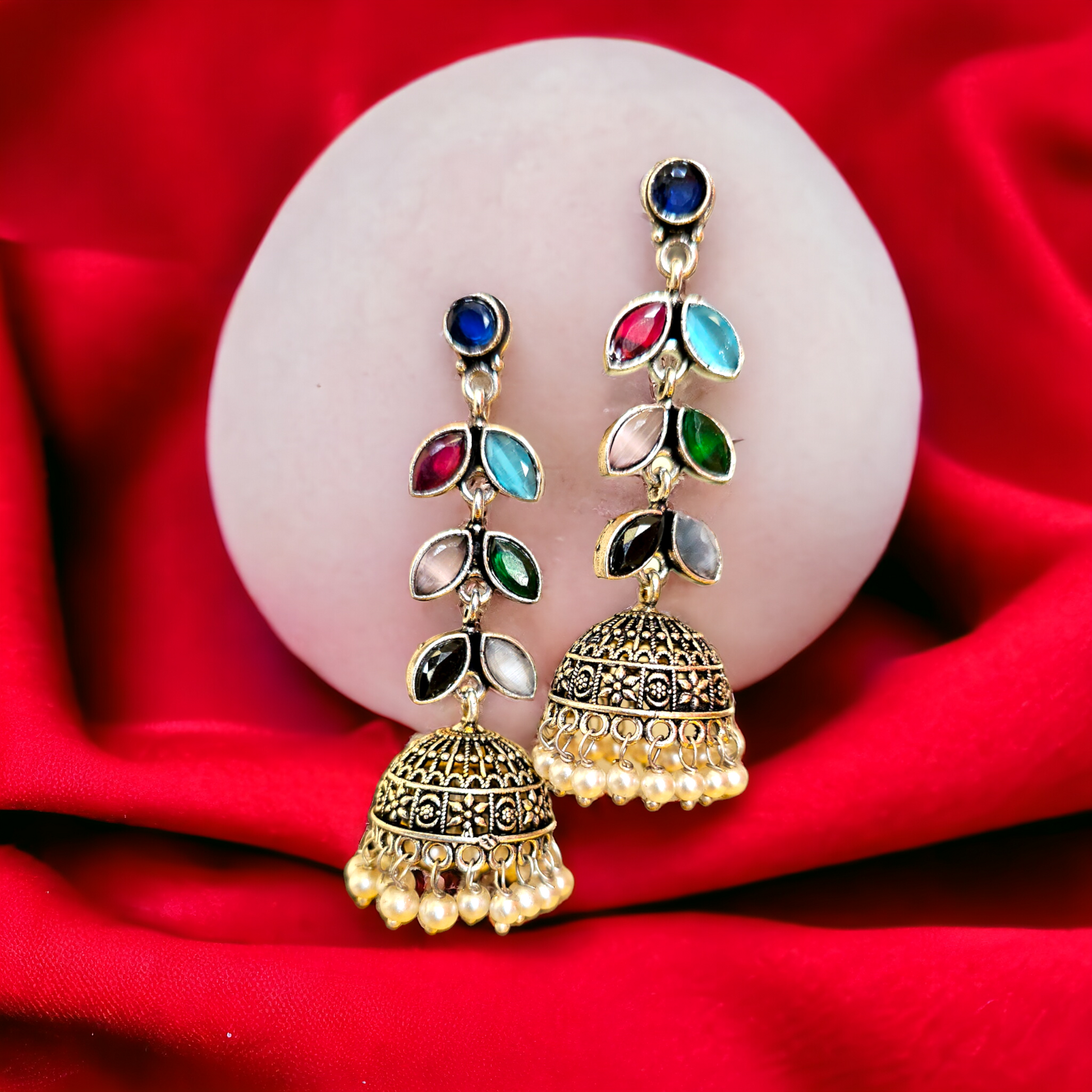 Ishani Jhumka Earrings - Honey Hoop