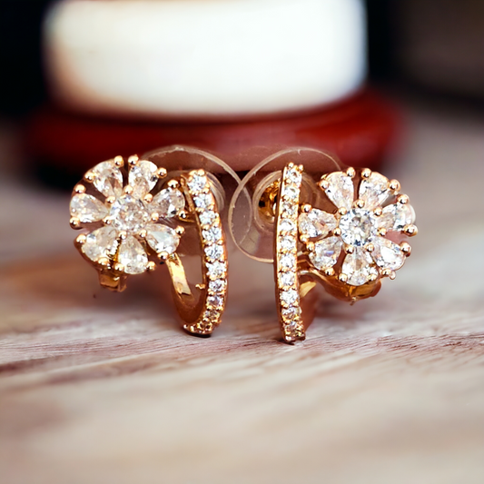 Diamond Flora Earrings - Honey Hoop