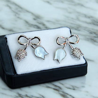 Silver Bow Earrings