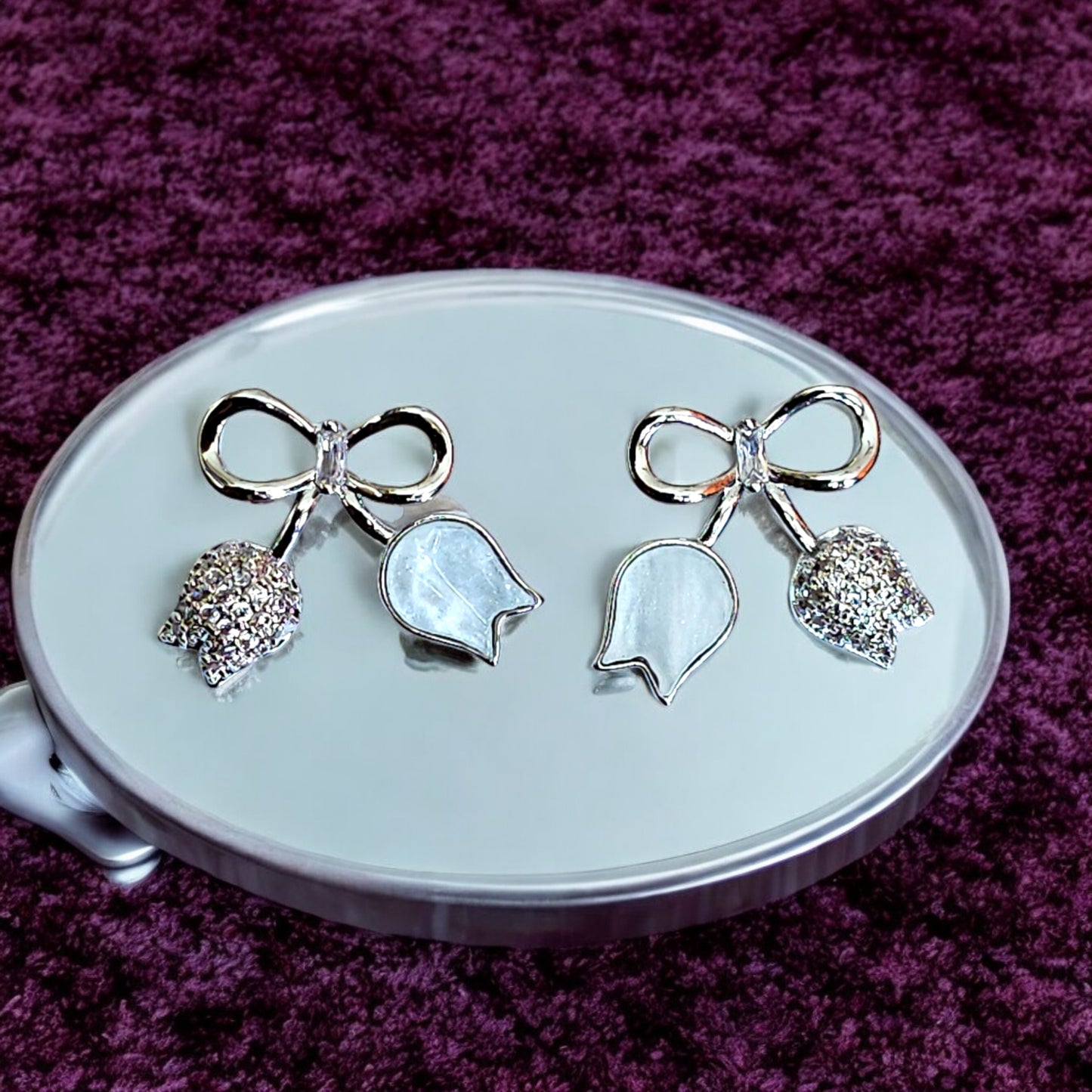 Silver Bow Earrings