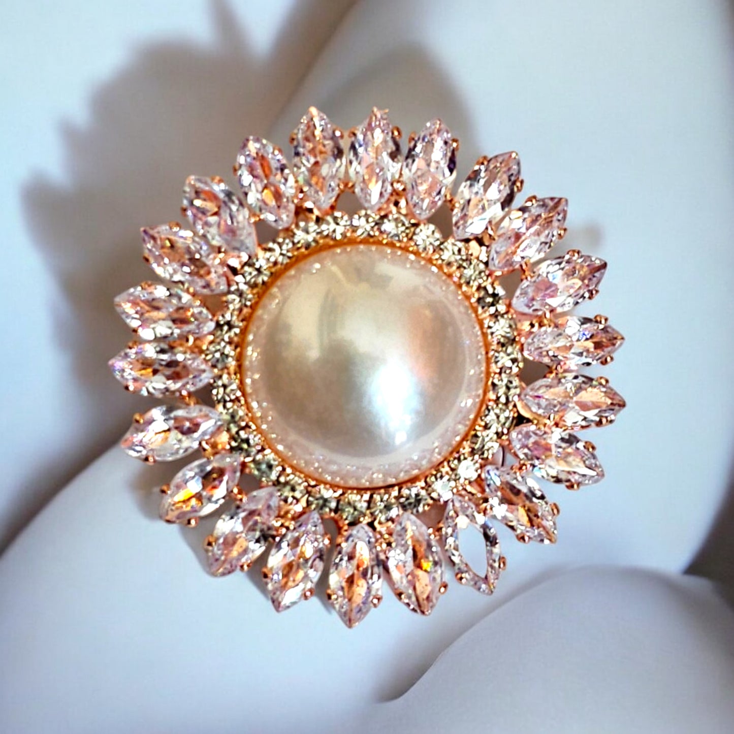 Pearl Flower Ring (Adjustable)