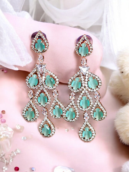 Chandelier Earrings Mint