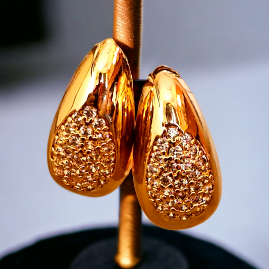 Golden Elegance Earrings - Honey Hoop