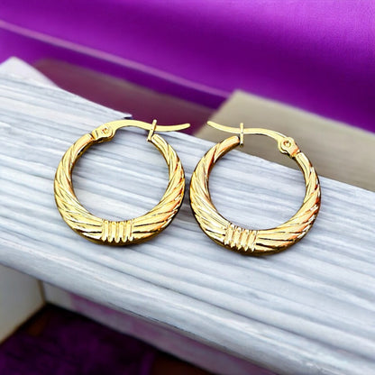 Grooved Hoop Earrings