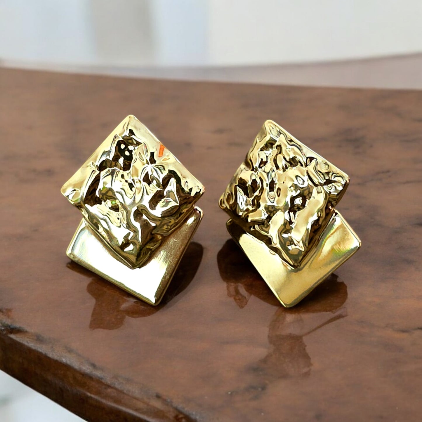 Textured Square Stud Earrings