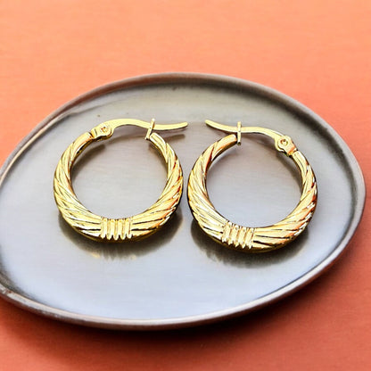 Grooved Hoop Earrings