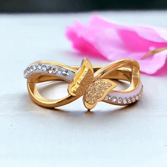 Brushed Butterfly Finger Ring (Small Size) - Honey Hoop