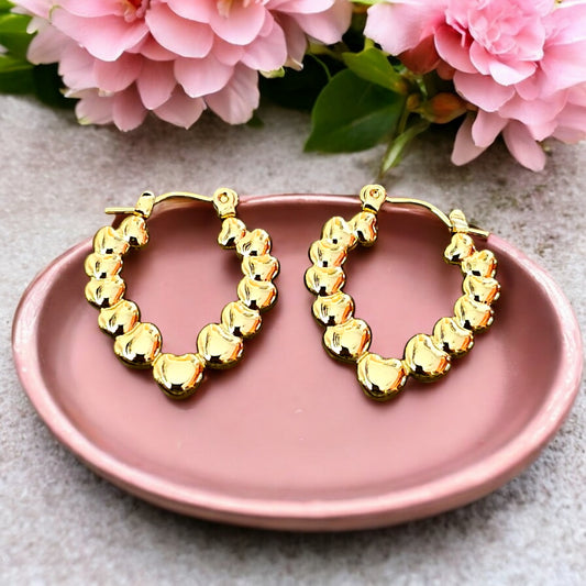 Heart-Shaped Hoop Earrings