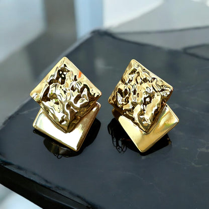 Textured Square Stud Earrings